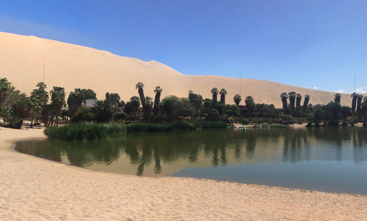 Городок в оазисе, среди песков пустыни - Уакачина